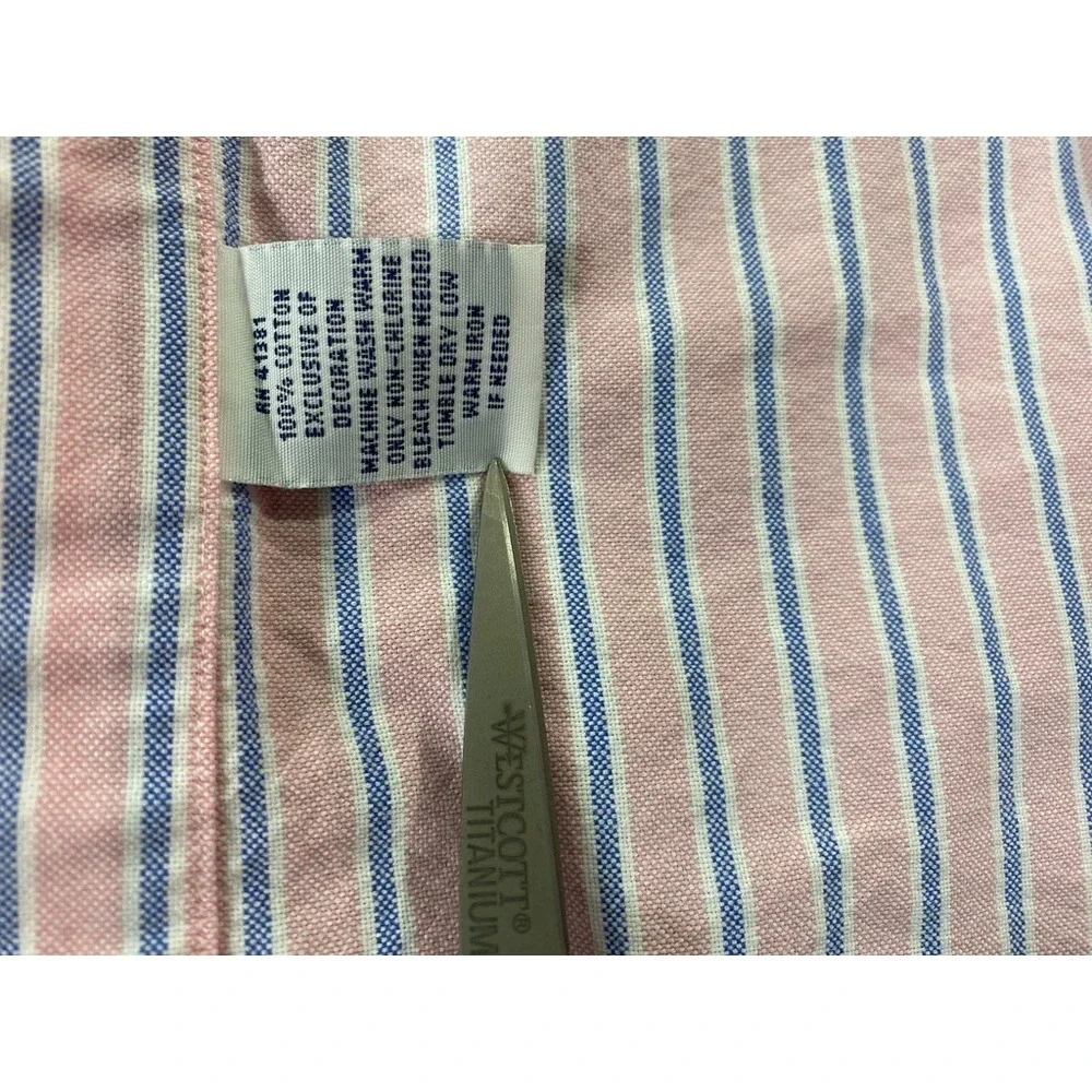 Polo Ralph Lauren Mens Large Shirt Button Down Pink Stripe Flesh Pony Long Sleev